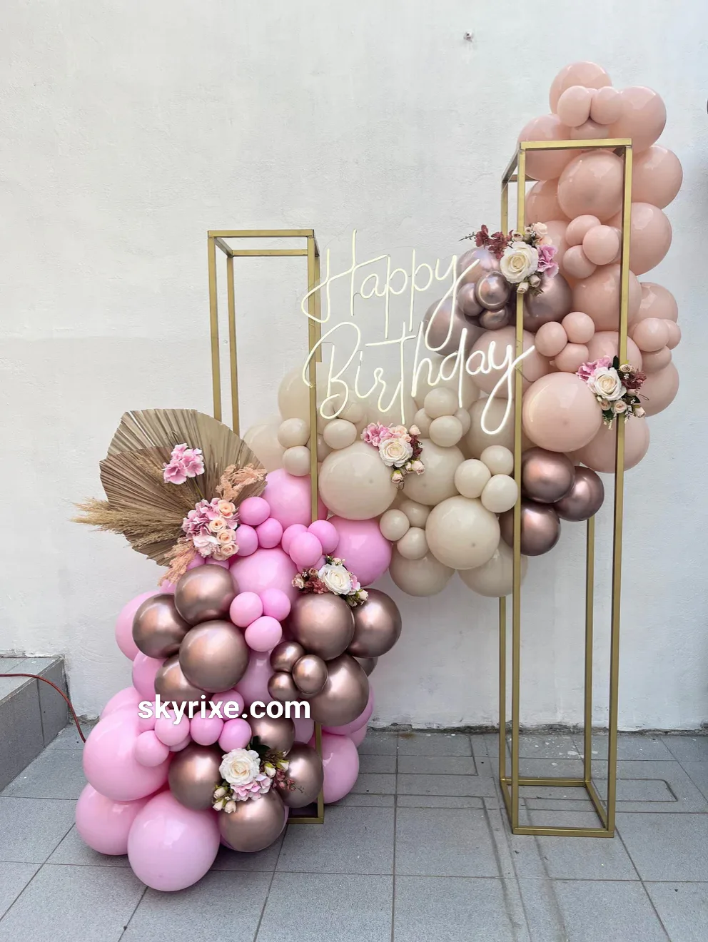 Blush Rose Gold Luxe Frame Birthday Backdrop